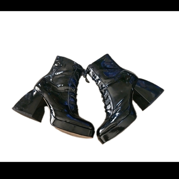 Sam Edelman Circus Womens Black Patent Leather Kia Gothic Punk Platform Boots 11 - Picture 9 of 16